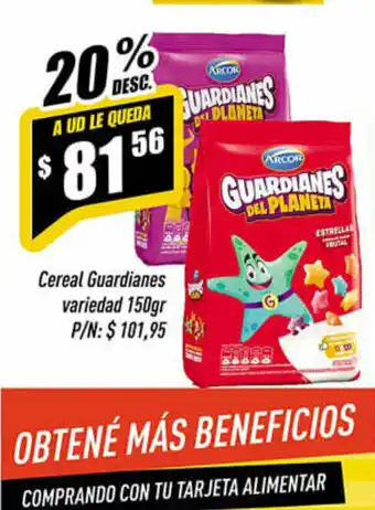 Supermercados Comodin Cereal Guardianes variedad 150gr oferta