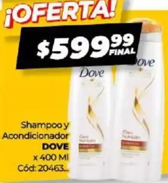 Diarco Shampoo y Acondicionador Dove 400ml oferta