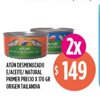 Supermercados Toledo Atún Desmenuzado E/aceite/Natural Primer Precio x 170gr Origen Tailandia oferta