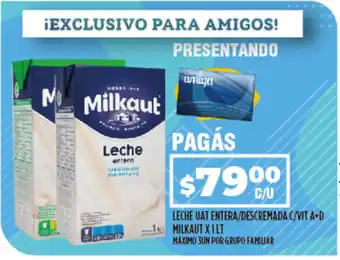 Supermercados Toledo Milkaut Leche UAT Entera/Descremada C/Vit A-D x 1lt oferta