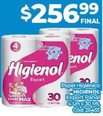 Diarco Papel Higiénico Higienol Export Panal 4un x 30mt oferta
