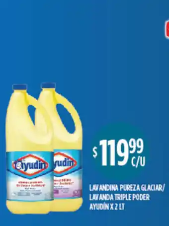 Supermercados Toledo Ayudin Lavandina Pureza Glaciar/Lavandina Triple Poder x 2lt oferta