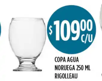 Supermercados Toledo Copa Agua Noruega 250 ml Rigolleau oferta
