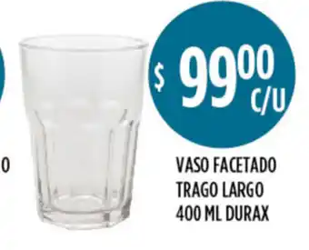 Supermercados Toledo Vaso Facetado Trago Largo 400 ml Durax oferta