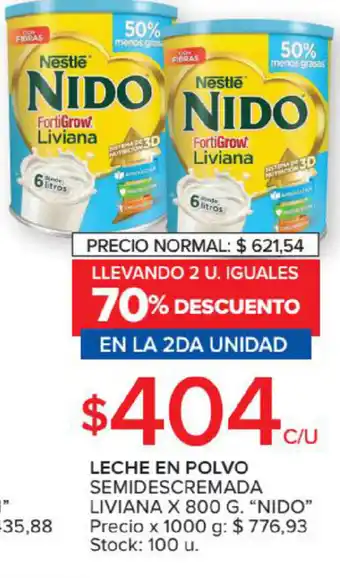 Carrefour Market Nido Leche En Polvo Semedescremada Liviana x 800g oferta