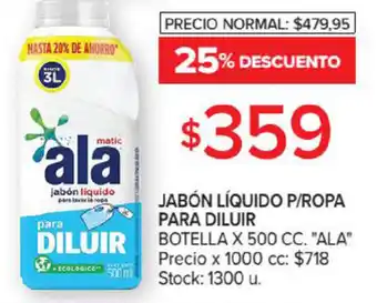 Carrefour Market Ala Jabón Líquido P/Ropa Para Diluir Botella x 500cc oferta