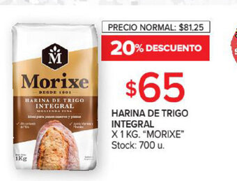 Carrefour Market Morixe Harina de Trigo Integral x 1kg oferta