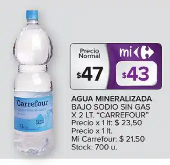 Carrefour Agua Mineralizada x2 lt