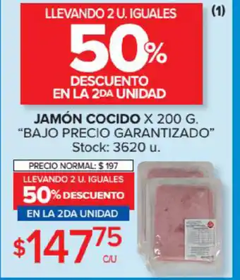 Carrefour Market Jamón Cocido x 200g oferta