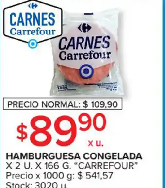 Carrefour Market Carrefour Hamburguesa Congelada x 2u oferta