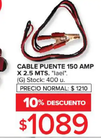 Lael Cable Puente 150 Amp x 2.5 Mts