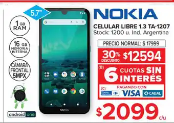 Carrefour Market Celular Libre 1.3 Ta-1207 oferta