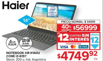 Carrefour Market Notebook Hr-X140u Core i3 6157 oferta