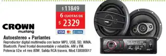 Crown Mustang autoestereo + Parlantes