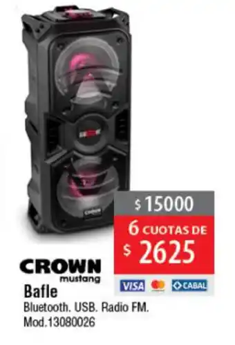 Casa Silvia Crown mustang Bafle Bluetooth USB Radio FM oferta