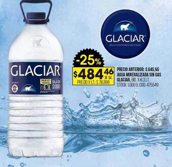 Coto Agua mineralizada sin gas glaciar oferta