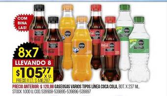 Coto Gaseosas varios tipos línea coca cola oferta