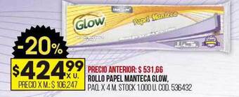 Coto Rollo papel manteca glow oferta