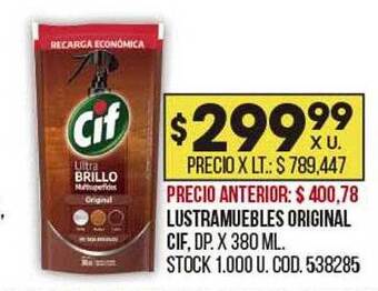 Coto Lustramuebles original cif, oferta