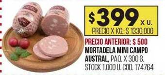 Coto Mortadela mini campo austral oferta