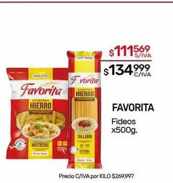 Nini Mayorista Favorita fideos oferta