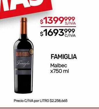 Nini Mayorista Famiglia malbec oferta