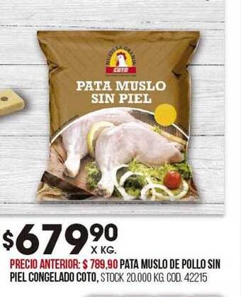 Coto Pata muslo de pollo sin piel congelado coto oferta