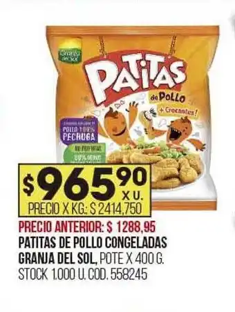 Coto Patitas de pollo congeladas granja del sol oferta