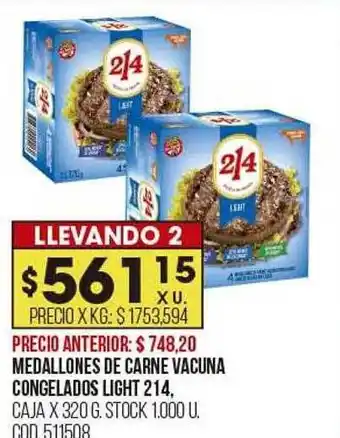 Coto Medallones de carne vacuna congelados light oferta