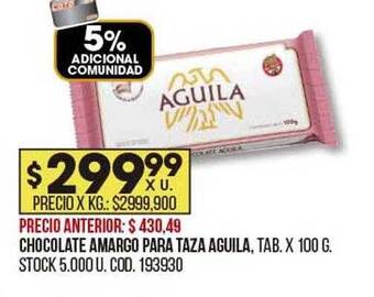 Coto Chocolate amargo para taza aguila oferta