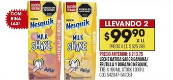 Coto Leche batida sabor banana-frutilla y durazno nesquik oferta