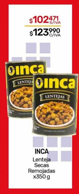 Inca lenteja secas remojadas