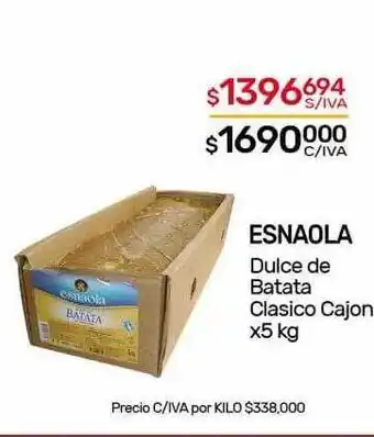 Nini Mayorista Esnaola dulce de batata clasico cajon oferta