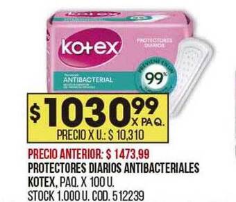Coto Protectores diarios antibacteriales kotex oferta