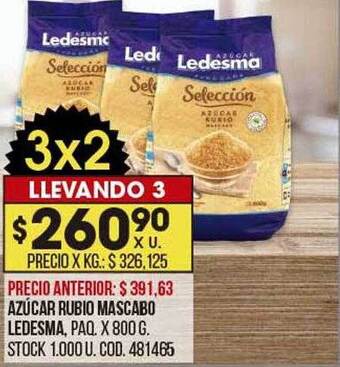 Coto Azúcar rubio mascabo ledesma oferta