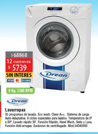 Casa Silvia Drean Lavarropas 8kg oferta