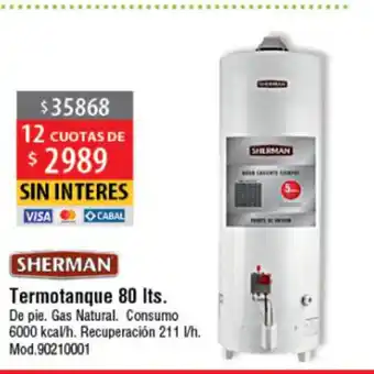 Sherman Termotanque 80lts