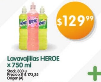 Supermercados Buenos Días Lavavajillas HEROE x 750ml oferta
