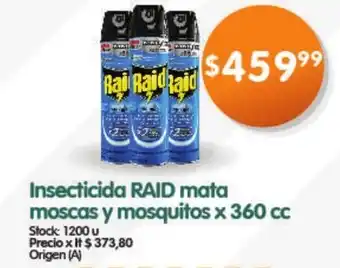 Supermercados Buenos Días Insecticida RAID Mata Moscasy Mosquitos x 360cc oferta