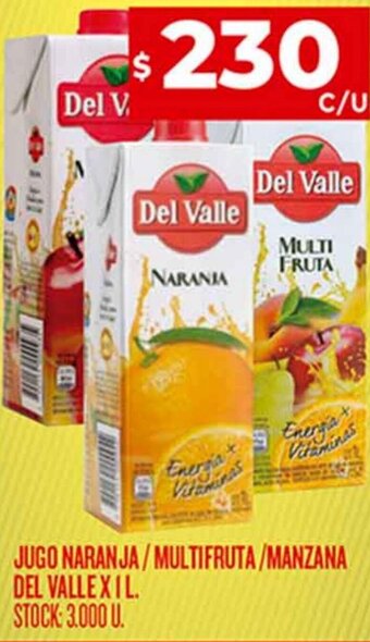 Supermercados DIA Jugo Naranja/ Multifruta/Manzana del Valle 1L oferta