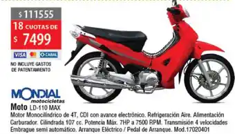 Casa Silvia Mondial Moto LD 110 Max oferta