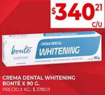 Supermercados DIA Crema Dental Whitening Bonté 90g oferta