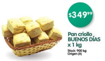Supermercados Buenos Días Pan Criollo BUENOS DÍAS x 1kg oferta