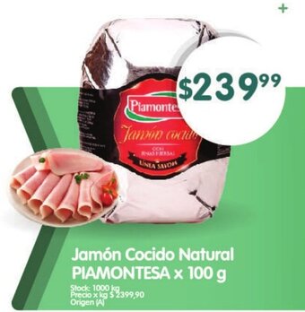 Supermercados Buenos Días Jamón Cocido Natural PIAMONTESA x 100g oferta