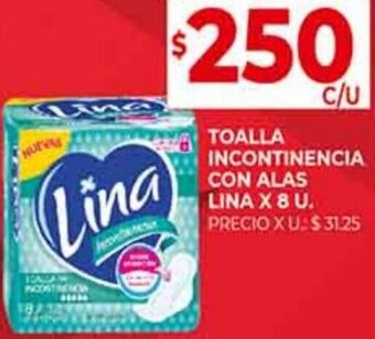 Supermercados DIA Toalla Incontinencia con Alas Lina 8u oferta