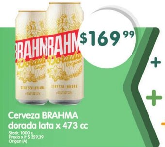 Supermercados Buenos Días Cerveza BRAHMA Dorada lata x 473cc oferta