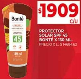 Supermercados DIA Protector Solar SPF 45 Bonté 130ml oferta