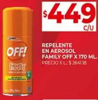 Supermercados DIA Repelente en Aerosol Family Off 170ml oferta