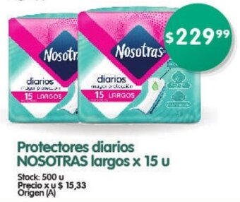 Supermercados Buenos Días Protectores Diarios NOSOTRAS Largos x 15u oferta