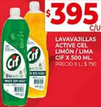 Lavavajillas Active Gel Limón/Lima Cif 500ml